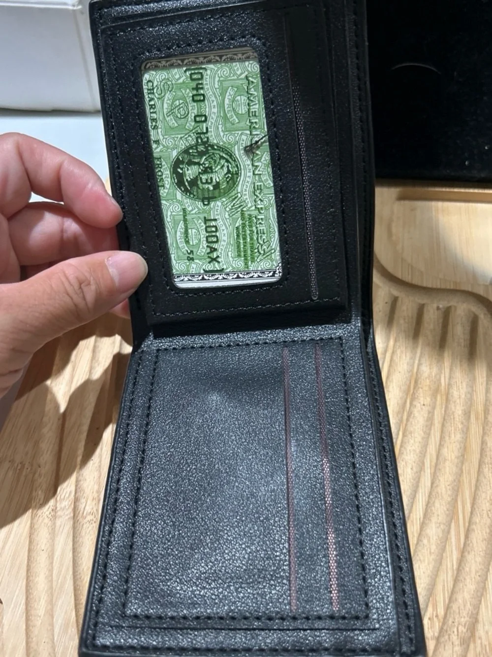 Bowels Black Textured Leather Card & Key Holder
